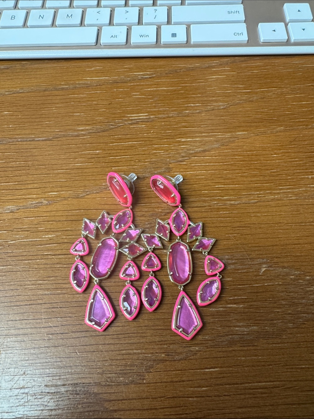 Kendra Scott Pink Statement Drop Earrings
